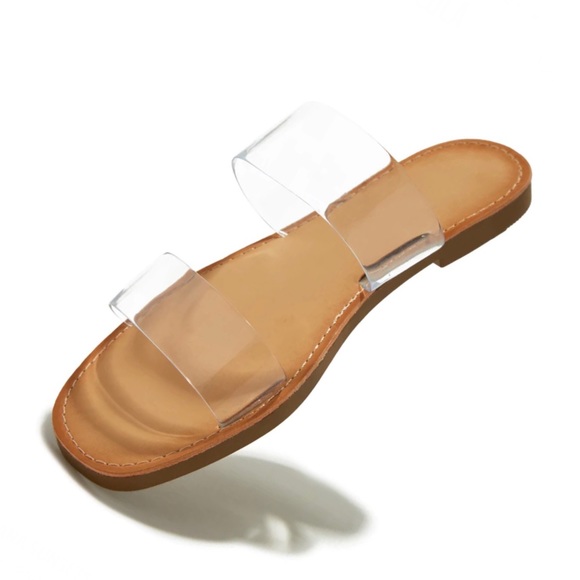 Double Clear Band Sandals - Picture 6 of 12